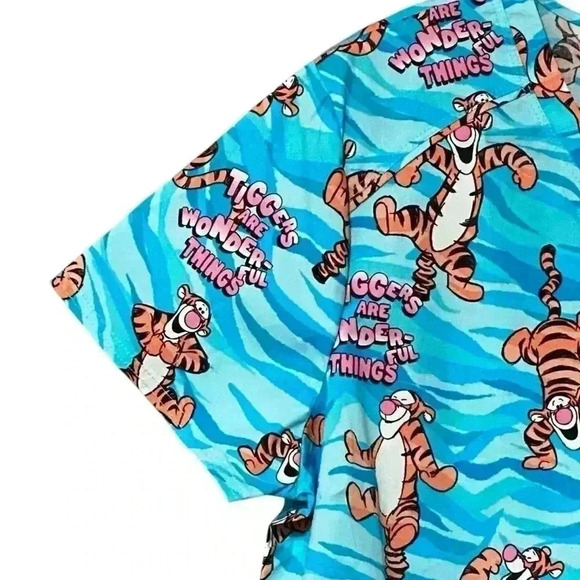 Cherokee x Disney Wonderful Tiggers Scrub Top Women 2XL Blue Winnie the Pooh NWT - Picture 6 of 9